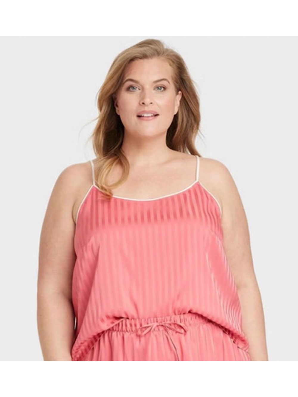 Auden Luxury Collection Satin Pajama Tank Top (Coral - 2X)